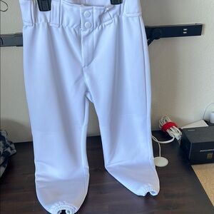 White softball pants with Elastic Waistband